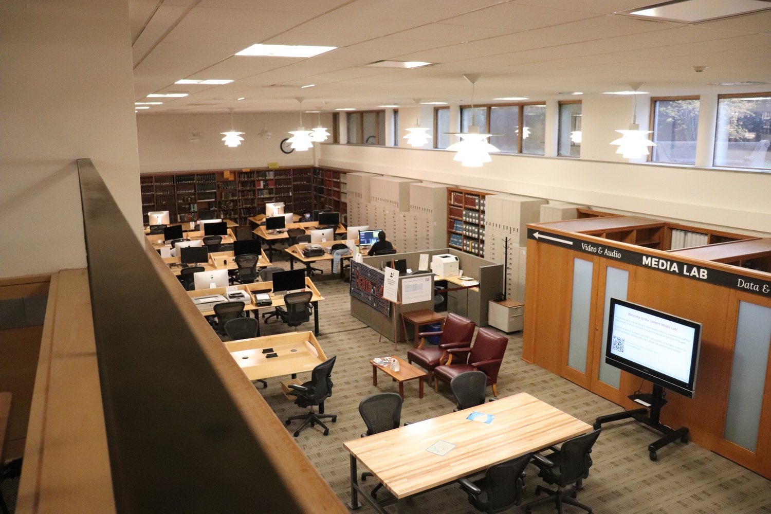 Lamont Library is a popular study space for Harvard undergraduates.