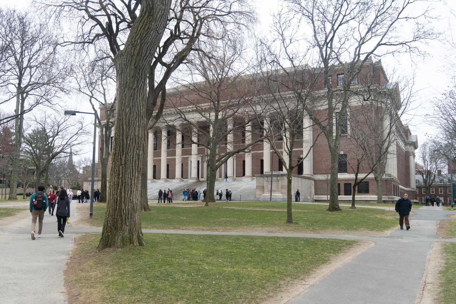 Widener Library is the centerpiece of Harvard's library system.