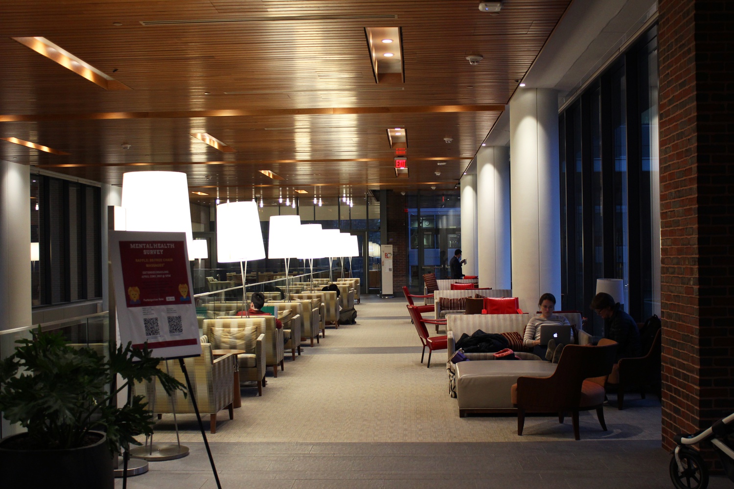 The Harvard Kennedy School features many study spaces that students take advantage of.